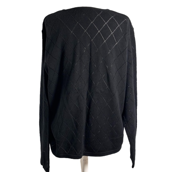 VTG Marisa Christina Button Up casual Sweater Argyle Pattern Preppy academia szM - Picture 2 of 6